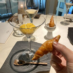 Ginza Restaurant Aux Amis - パプリカ、エビ、桃