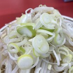 ラーメン もっけだの - 『ラーメンニンニク野菜マシマシ+ネギ』のネギ