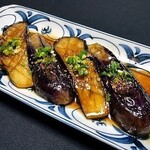 Fried eggplant with ginger soy sauce