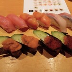 寿司 魚がし日本一 - 中トロ　赤貝　はまち　うに　いくら