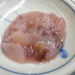 だるまの天ぷら定食 - いかの塩辛