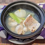 大洗料理つかさ - 鯛、はまぐり、蕪の小鍋