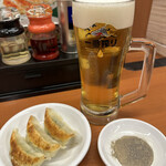 Hidakaya - ■餃子(3個)¥150
                      ■生ビール¥340