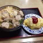 福栄食堂 - 親子うどん500円鶏肉たっぷり