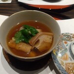 割烹 清風 - 煮物：穴子、お麩