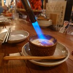 Sakanaya Chikara - 焼きプリンは席でバーナーで炙って完成！