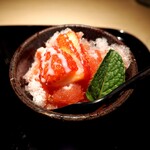鳥焼き 小花 - 静岡県産きらぴ香（苺）のかき氷