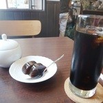 カフェ・ド・ヴァリエテ - 黒糖羊羹＋アイスコーヒー