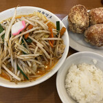 極濃湯麺 フタツメ - 辣椒(ラージョー)味噌タンメン＋唐揚げセット ¥1300