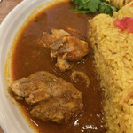 スパイスカレー ダルマ - あいがけカレー(チキン+海老)