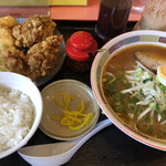 中華飯店 - 昼定食F(¥850)からあげ・小えび天・ラーメン・ライス小