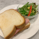 珈琲館 - ハムチーズトーストサンド ドリンク付き 680円