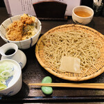 Teuchi Soba Nishinohara - ♪本日のランチ¥1000
      (とり天丼、もりそば)