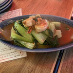 旅人シェフのタイ食堂 KHAO - 海老と青梗菜のタイ豆強火炒め