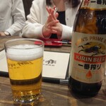 場外焼肉 榮登庵 - 瓶ビールは一番搾り650円