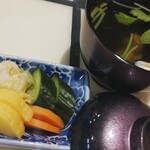 うなぎ 魚政 - 肝吸い・お新香