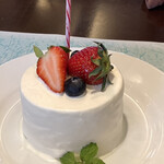 ポンヌフ - ケーキにメッセージを入れてもらいました。