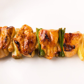 Our signature jumbo Yakitori (grilled chicken skewers) hachiniyaki (180 yen!! tax included)