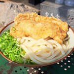 讃岐うどん がもう - 麺食地蔵とうどん(特大 3玉)、鳥天、ちくわ天