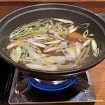 千陽 - 桜鱒と筍の鍋物