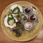 千陽 - 天然物の海鞘､帆立貝柱､幸神目抜の湯霜造り､鯨の尾の身