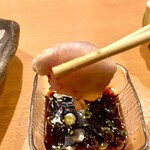 魚市場 小松 - ハギお造り （肝＆身リフト）