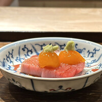 御料理 ふじ田 - 鮪のトロと卵黄