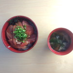 どんぶり工房 - まぐろ漬け丼　大盛り　ゆで桜えびが本当はのっています。