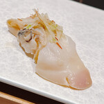 米菜°sakura 織音寿し - 塩煮の蛤。豪州のオリーブオイルでいただきます