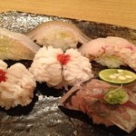 鱧、鯵、鱚昆布〆、ノドグロ