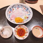 御料理 ふじ田 - 活マツカワカレイ＆ウニ＠根室産
      （塩、出汁醤油、マツカワカレイの肝）