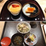 御料理 ふじ田 - 鯛と揚げネギの土鍋ご飯、安納芋のパンナコッタ＆水羊羹