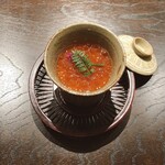 御料理 ふじ田 - 百合根の玉締め＆いくら
      （つるむらさきの花、木の芽）