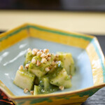 オリベ - 2023.4 京都塚原産朝堀り筍の木の芽和え 揚げた蕎麦の実