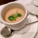 海のホテル島花 - 淡路鶏の網焼のロワイヤルと蕪ポタージュの二重奏