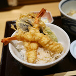 Sobakichi - 海老天丼 と 蕎麦（ぶっかけ）¥1,280