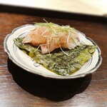 御料理 ふじ田 - キンキの藁炙り手巻き寿司