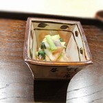 御料理 ふじ田 - 三種の貝＆比布ネギのぬた
      （ホタテ、赤貝、ホッキ貝）