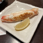 氷雪の門 - たらば蟹太身の炭焼き完成