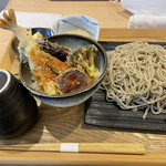 手打ちそば こころ - 天丼セット　蕎麦大盛り