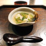 御料理 ふじ田 - 炊き合わせ：甘鯛の湯葉蒸し、九条ネギの餡