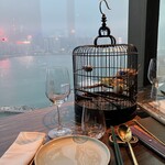 Hutong - 鳥かごのかわいらしいプレゼンテーションに迎えられる。香港らしくてテンション上がる