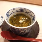 すし いわお - 青海苔の茶碗蒸し