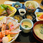 katsugyoranchisemmontemminoru - 活魚の海鮮丼定食（あら煮・珈琲付）