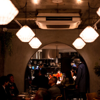 Asian hustle and bustle themed dining and private counter