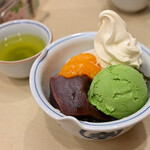 みはし - 抹茶あんみつ＠税込740円＋ソフトクリーム＠税込140円