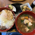 Appare Nippon Taishuumamezara Sakaba Imaya - ひっぱり丼定食(¥1,200)