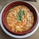 Nakau - 親子丼。450円なり
                        ビニール袋は無料だった
                        えらい汁だくやなと思ったらセパレート！！
                        牛丼とかより恩恵デカいんでないの？