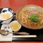 Tokumasa - 「玉定食(肉カレーうどん・玉子かけご飯・小鉢)」850円