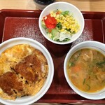 なか卯　 - かつ丼豚汁サラダセット